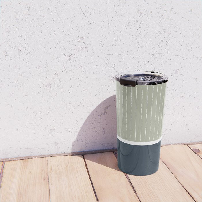 Linen Sage & Navy Travel Mug Gallery Image 4
