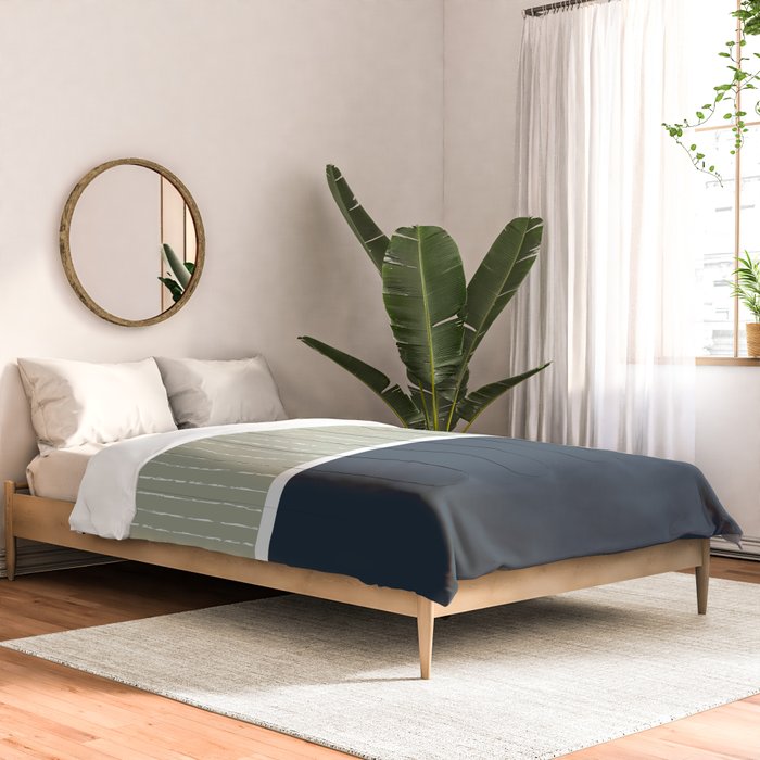 Linen Sage & Navy Comforter Gallery Image 2