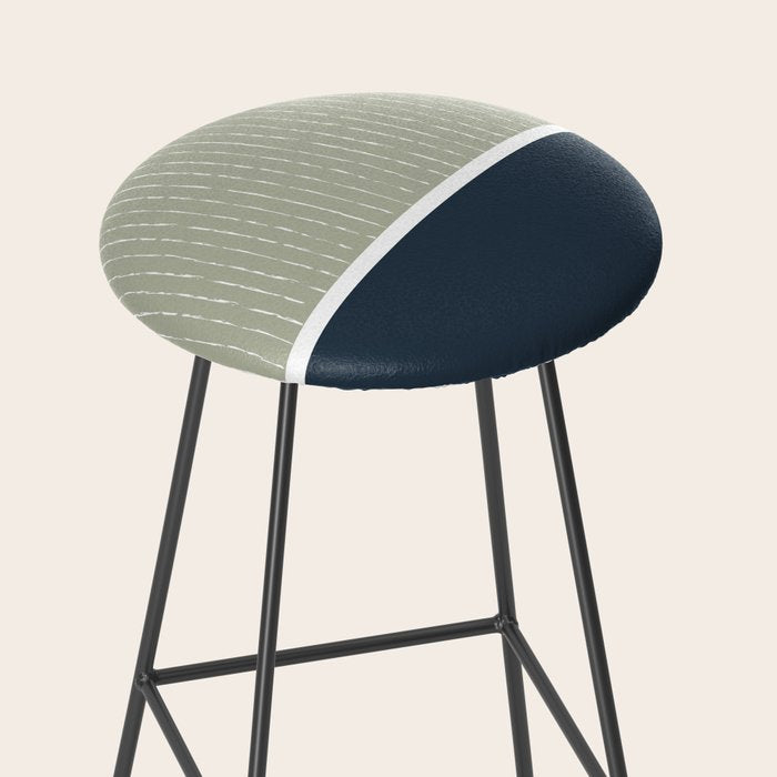 Linen Sage & Navy Stool Gallery Image 2