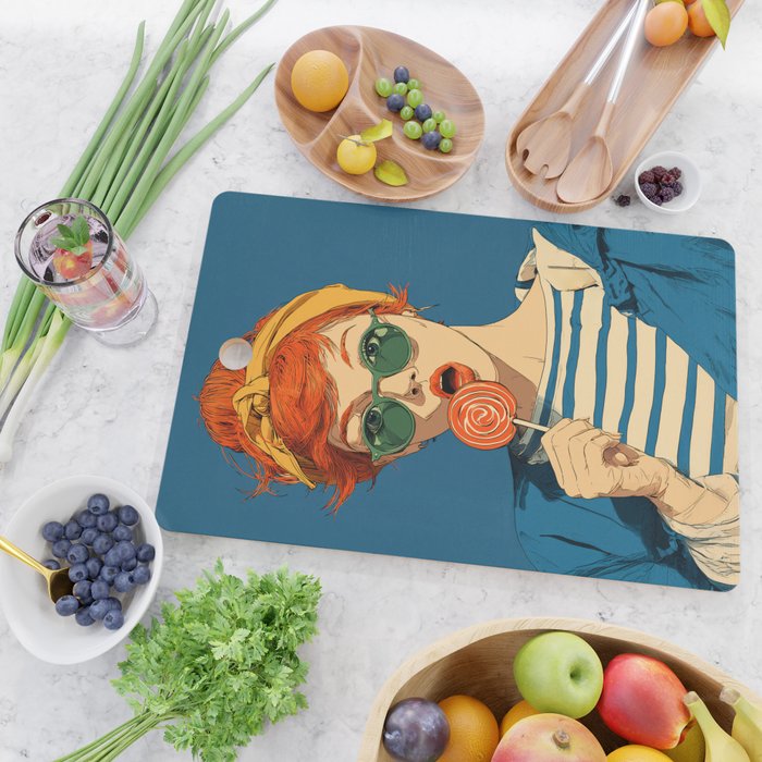 Retro Pop Lollipop Girl Cutting Board Gallery Image 2