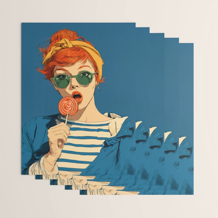 Retro Pop Lollipop Girl Wrapping Paper Gallery Image 3