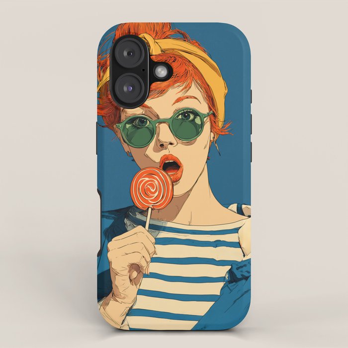 Retro Pop Lollipop Girl iPhone Case Gallery Image 1