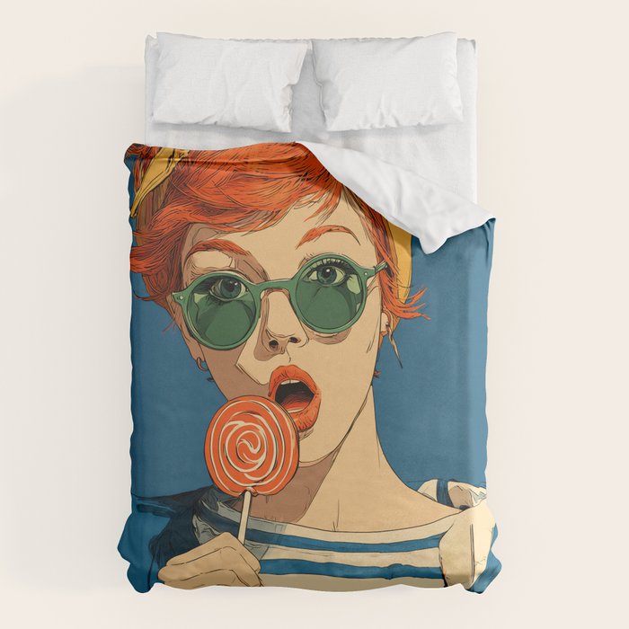 Retro Pop Lollipop Girl Duvet Cover Gallery Image 6