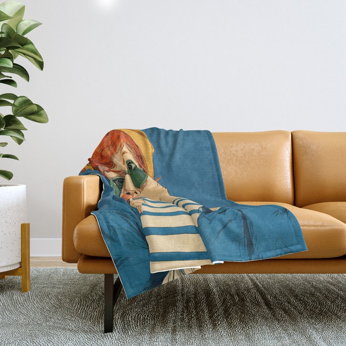 Retro Pop Lollipop Girl Throw Blanket Gallery Image 1