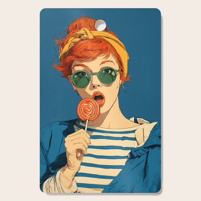 Retro Pop Lollipop Girl Cutting Board Gallery Image 1
