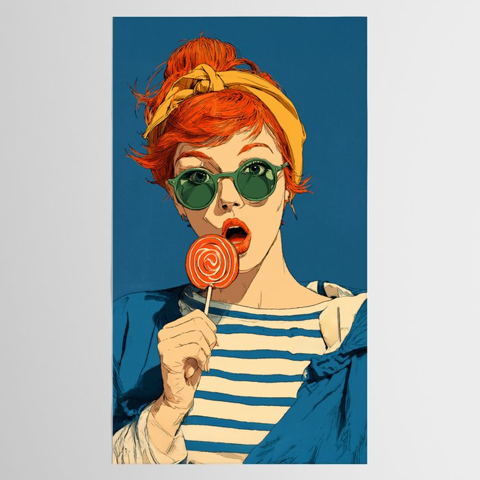 Retro Pop Lollipop Girl Tablecloth Gallery Image 2