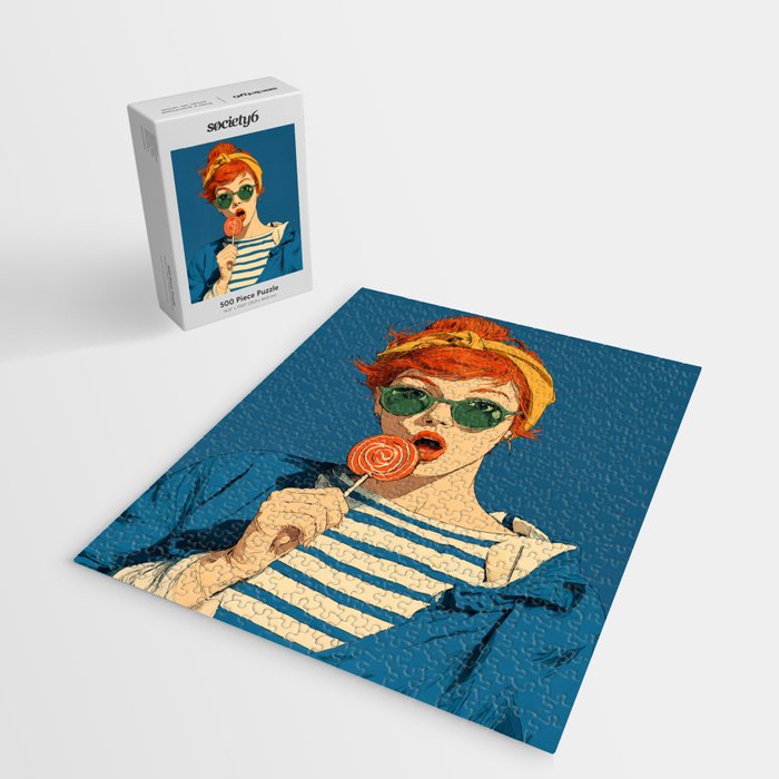 Retro Pop Lollipop Girl Jigsaw Puzzle Gallery Image 2
