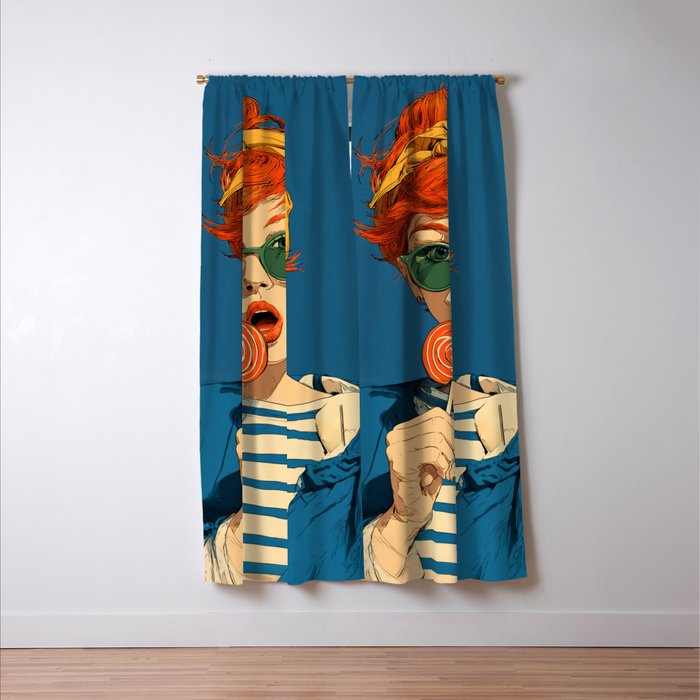 Retro Pop Lollipop Girl Window Curtain Gallery Image 3
