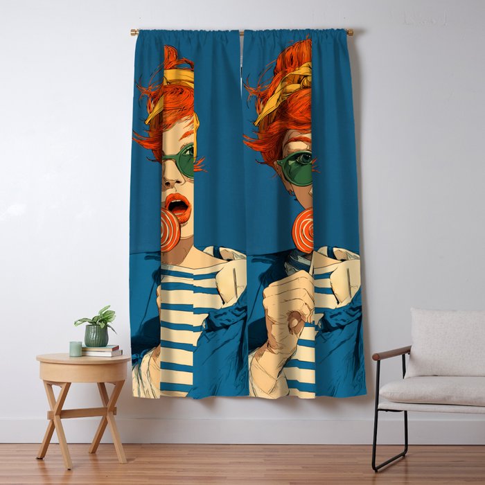 Retro Pop Lollipop Girl Window Curtain Gallery Image 5