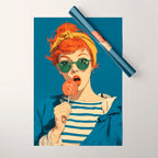Retro Pop Lollipop Girl Wrapping Paper Gallery Image 1