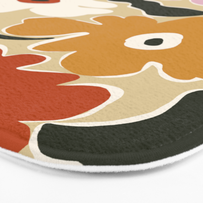 Retro abstract floral  Bath Mat Gallery Image 3