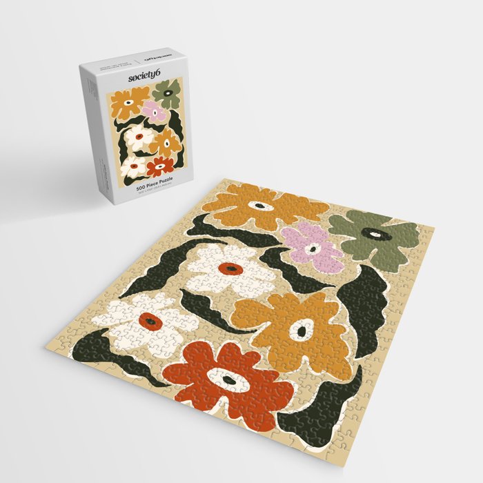 Retro abstract floral  Jigsaw Puzzle Gallery Image 2