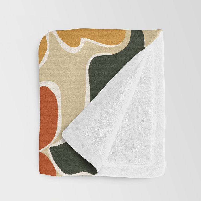 Retro abstract floral  Throw Blanket Gallery Image 3