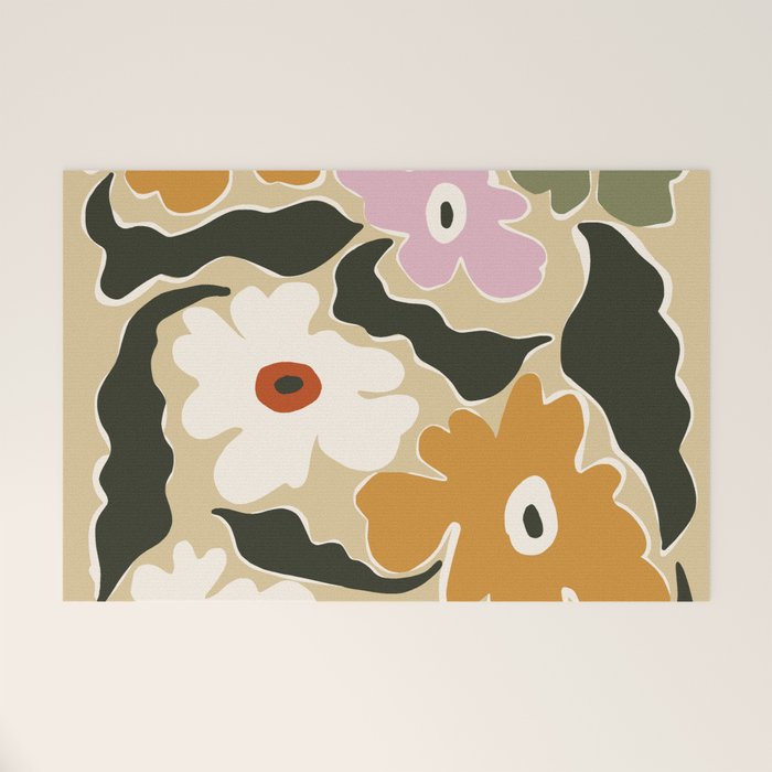 Retro abstract floral  Welcome Mat Gallery Image 1
