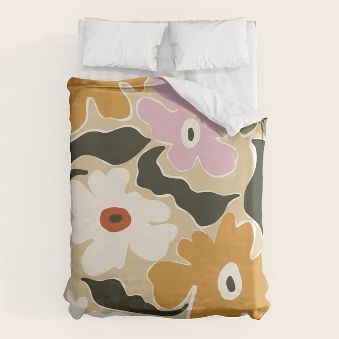 Retro abstract floral  Duvet Cover Gallery Image 6
