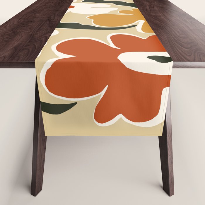 Retro abstract floral  Table Runner Gallery Image 1