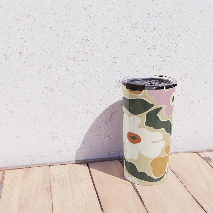 Retro abstract floral  Travel Mug Gallery Image 4