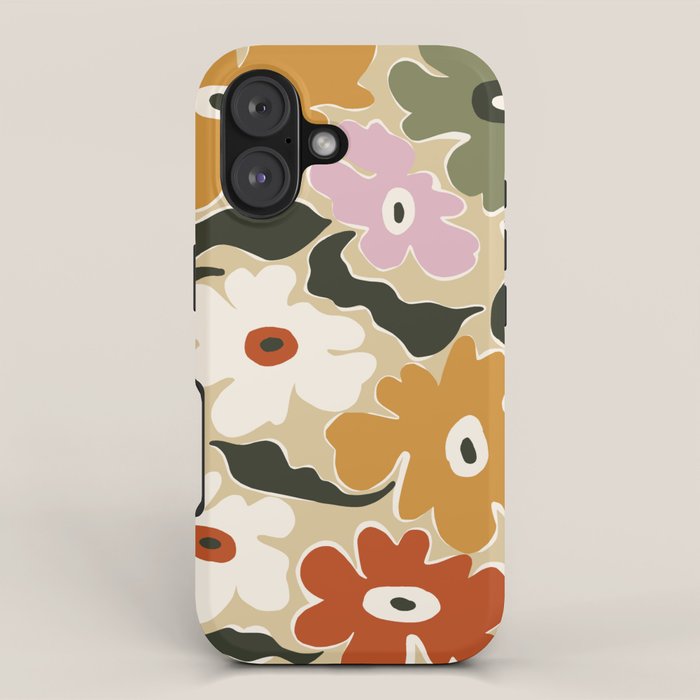 Retro abstract floral  iPhone Case Gallery Image 1