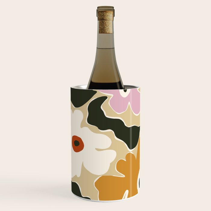 Retro abstract floral  Wine Chiller Gallery Image 1