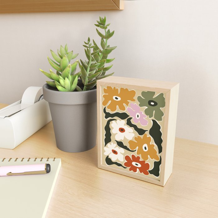 Retro abstract floral  Mini Art Print Gallery Image 2