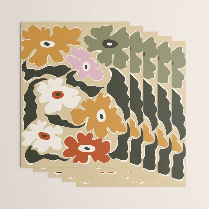 Retro abstract floral  Wrapping Paper Gallery Image 3