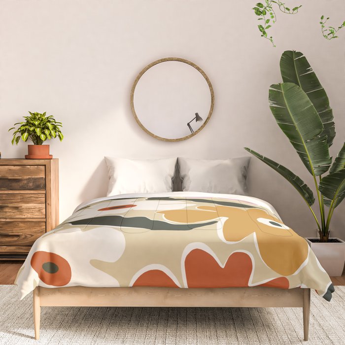Retro abstract floral  Comforter Gallery Image 3