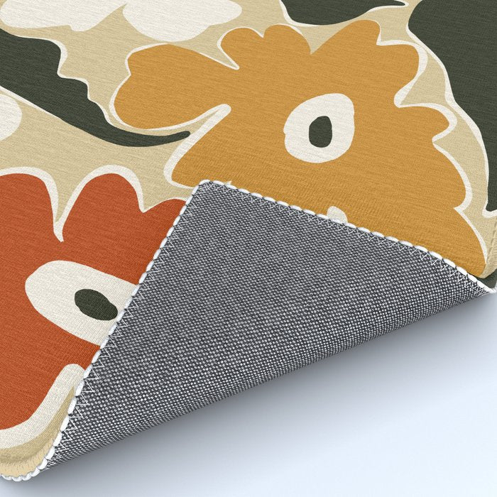 Retro abstract floral  Rug Gallery Image 4