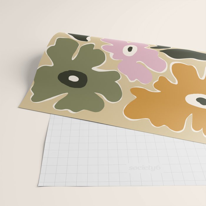 Retro abstract floral  Wrapping Paper Gallery Image 2