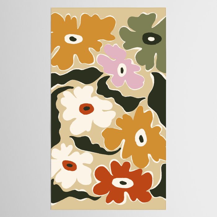 Retro abstract floral  Tablecloth Gallery Image 2
