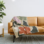 Retro abstract floral  Throw Blanket Gallery Image 1
