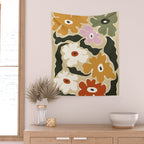 Retro abstract floral  Wall Tapestry Gallery Image 2