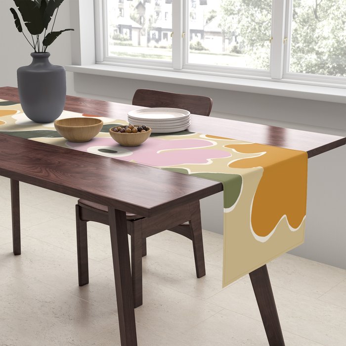 Retro abstract floral  Table Runner Gallery Image 2