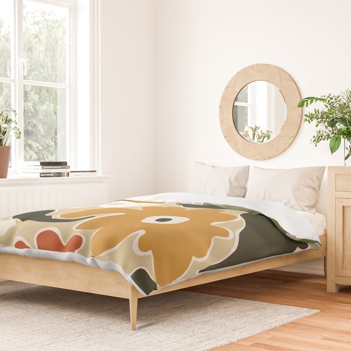 Retro abstract floral  Duvet Cover Gallery Image 2