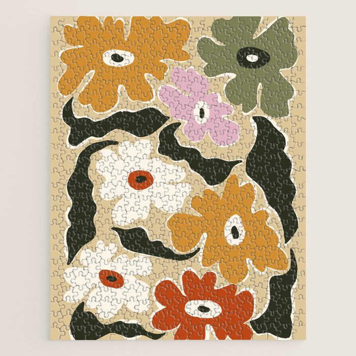 Retro abstract floral  Jigsaw Puzzle Gallery Image 1