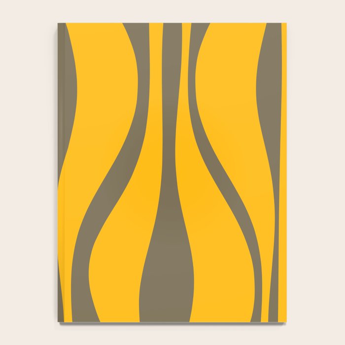 Mid Century Modern Abstract Lounge Pattern in Yellow Orange and Gray Taupe Notebook Gallery Image 4
