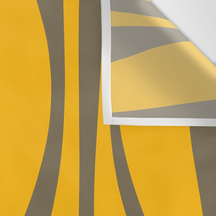 Mid Century Modern Abstract Lounge Pattern in Yellow Orange and Gray Taupe Wall Tapestry Gallery Image 3