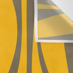 Mid Century Modern Abstract Lounge Pattern in Yellow Orange and Gray Taupe Wall Tapestry Gallery Image 3