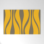 Mid Century Modern Abstract Lounge Pattern in Yellow Orange and Gray Taupe Welcome Mat Gallery Image 1