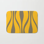 Mid Century Modern Abstract Lounge Pattern in Yellow Orange and Gray Taupe Bath Mat Gallery Image 1