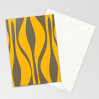 Mid Century Modern Abstract Lounge Pattern in Yellow Orange and Gray Taupe Stationery Card Gallery Image 2