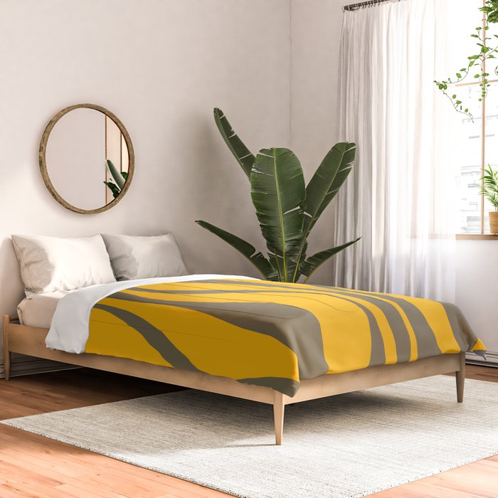 Mid Century Modern Abstract Lounge Pattern in Yellow Orange and Gray Taupe Comforter Gallery Image 2