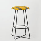 Mid Century Modern Abstract Lounge Pattern in Yellow Orange and Gray Taupe Stool Gallery Image 1