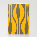 Mid Century Modern Abstract Lounge Pattern in Yellow Orange and Gray Taupe Stationery Card Gallery Image 2