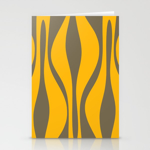 Mid Century Modern Abstract Lounge Pattern in Yellow Orange and Gray Taupe Stationery Card Gallery Image 2