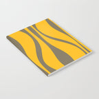 Mid Century Modern Abstract Lounge Pattern in Yellow Orange and Gray Taupe Notebook Gallery Image 2