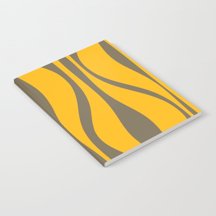 Mid Century Modern Abstract Lounge Pattern in Yellow Orange and Gray Taupe Notebook Gallery Image 2