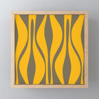 Mid Century Modern Abstract Lounge Pattern in Yellow Orange and Gray Taupe Mini Art Print Gallery Image 1