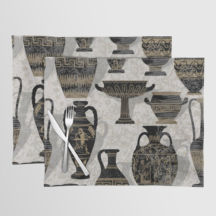 Antique pottery warm black Placemat Gallery Image 1