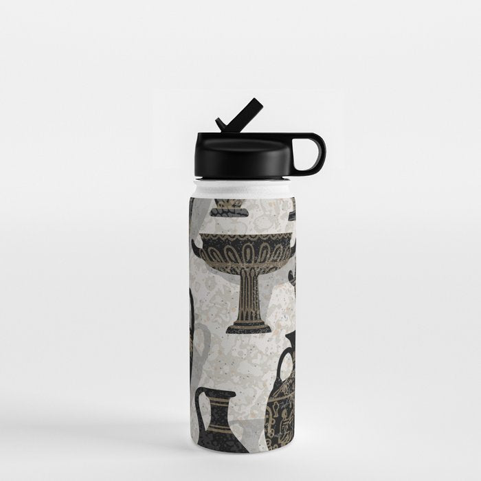 Antique pottery warm black Water Bottle Gallery Image 1