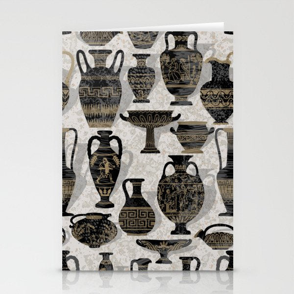 Antique pottery warm black Stationery Card Gallery Image 1